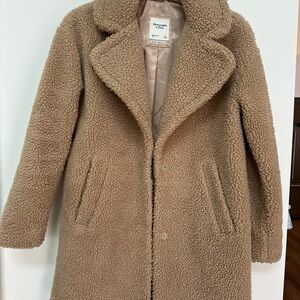 Abercrombie & Fitch Camel Teddy Coat